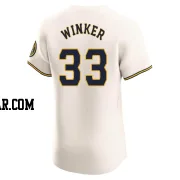 Jesse Winker Men's Milwaukee Brewers Cream Elite Home Jersey