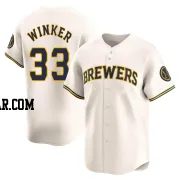 Jesse Winker Men's Milwaukee Brewers Cream Limited Home Jersey