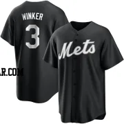 Jesse Winker Men's New York Mets Black/White Replica Jersey