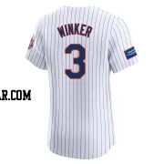 Jesse Winker Men's New York Mets White Elite Home Patch Jersey