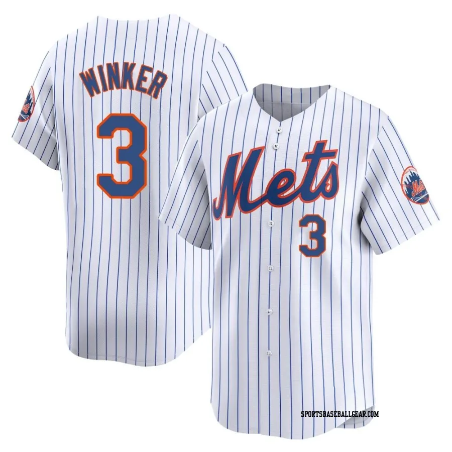 Jesse Winker Men's New York Mets White Limited Home Jersey