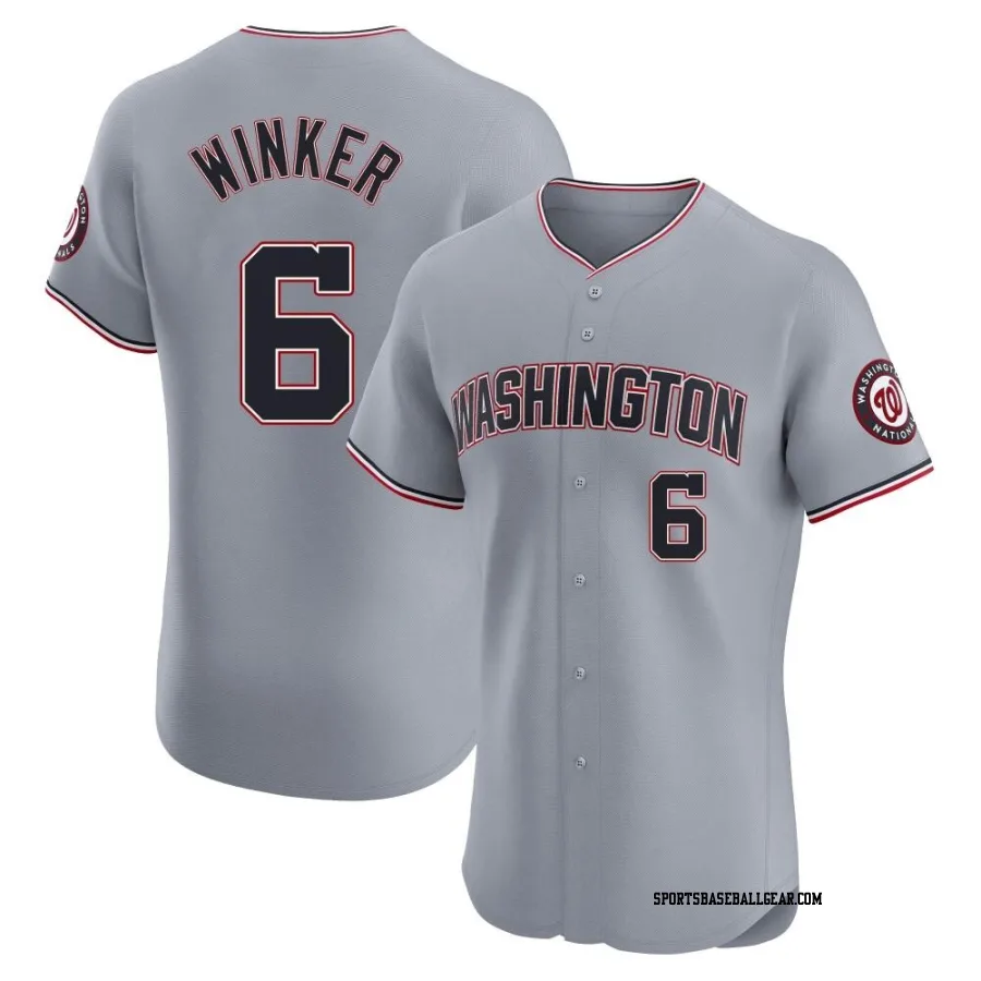 Jesse Winker Men's Washington Nationals Gray Elite Road Jersey