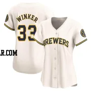 Jesse Winker Women's Milwaukee Brewers Cream Limited Home Jersey