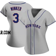 Jesse Winker Women's New York Mets Gray Authentic Road Jersey