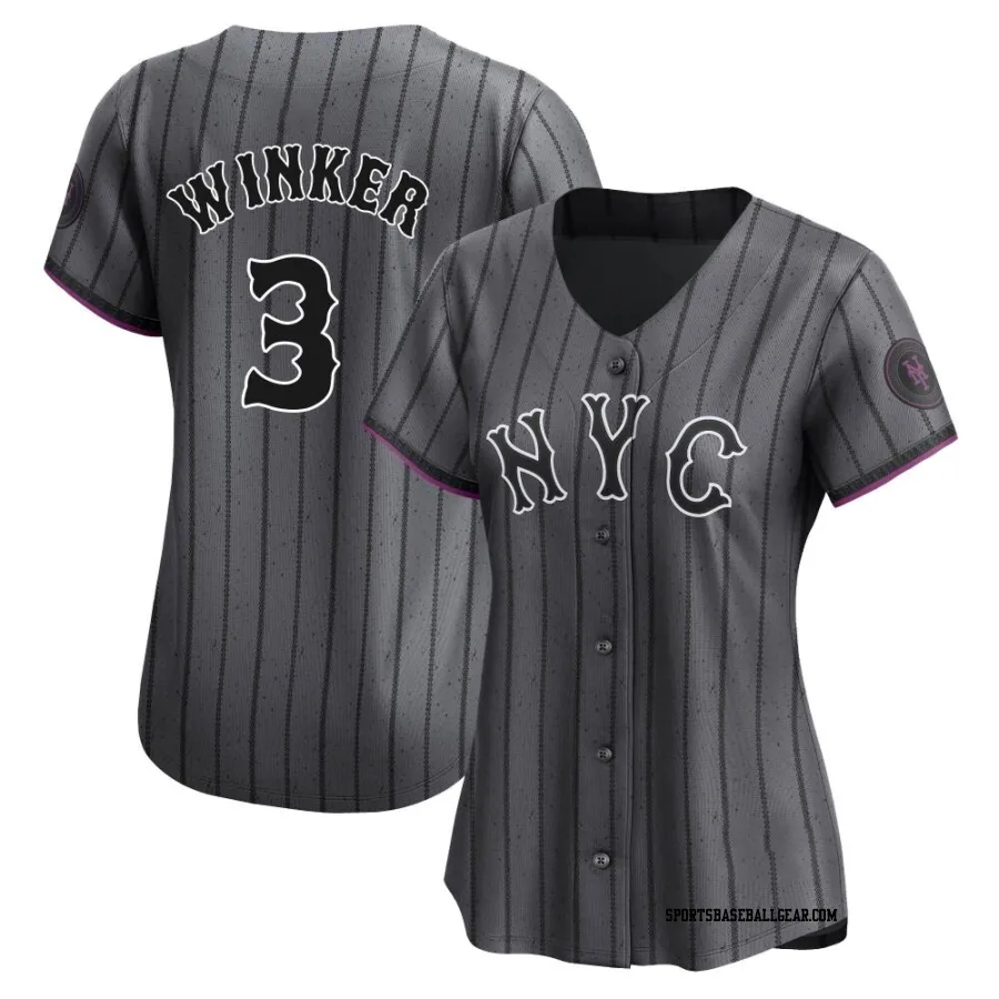 Jesse Winker Women's New York Mets Limited Graphite 2024 City Connect Jersey