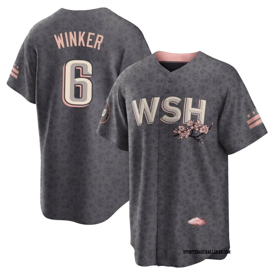 Jesse Winker Youth Washington Nationals Gray Replica 2022 City Connect Jersey