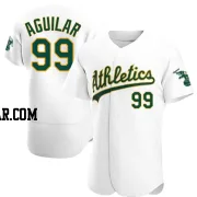 Jesus Aguilar Men's Oakland Athletics White Authentic Home Jersey