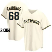 Jesus Chirinos Men's Milwaukee Brewers Cream Replica Home Jersey