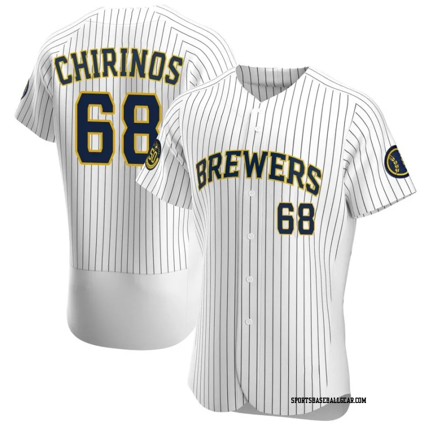 Jesus Chirinos Men's Milwaukee Brewers White Authentic Alternate Jersey