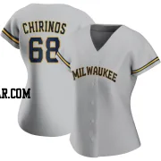 Jesus Chirinos Women's Milwaukee Brewers Gray Authentic Road Jersey