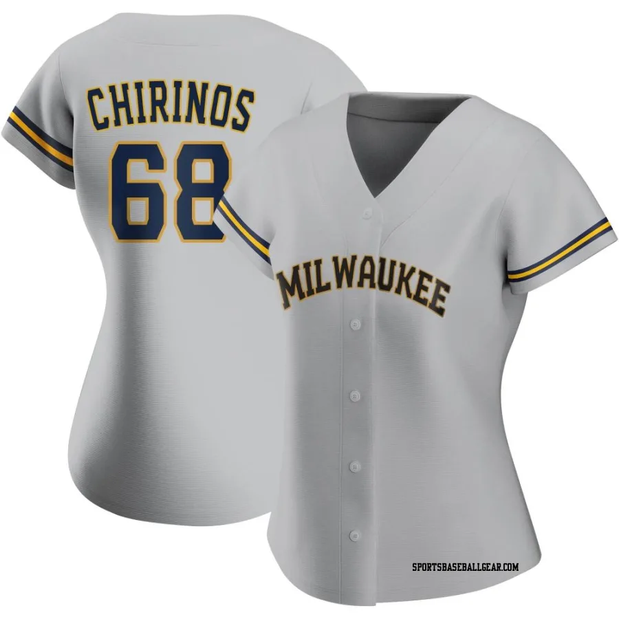 Jesus Chirinos Women's Milwaukee Brewers Gray Replica Road Jersey