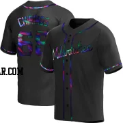 Jesus Chirinos Youth Milwaukee Brewers Black Holographic Replica Alternate Jersey