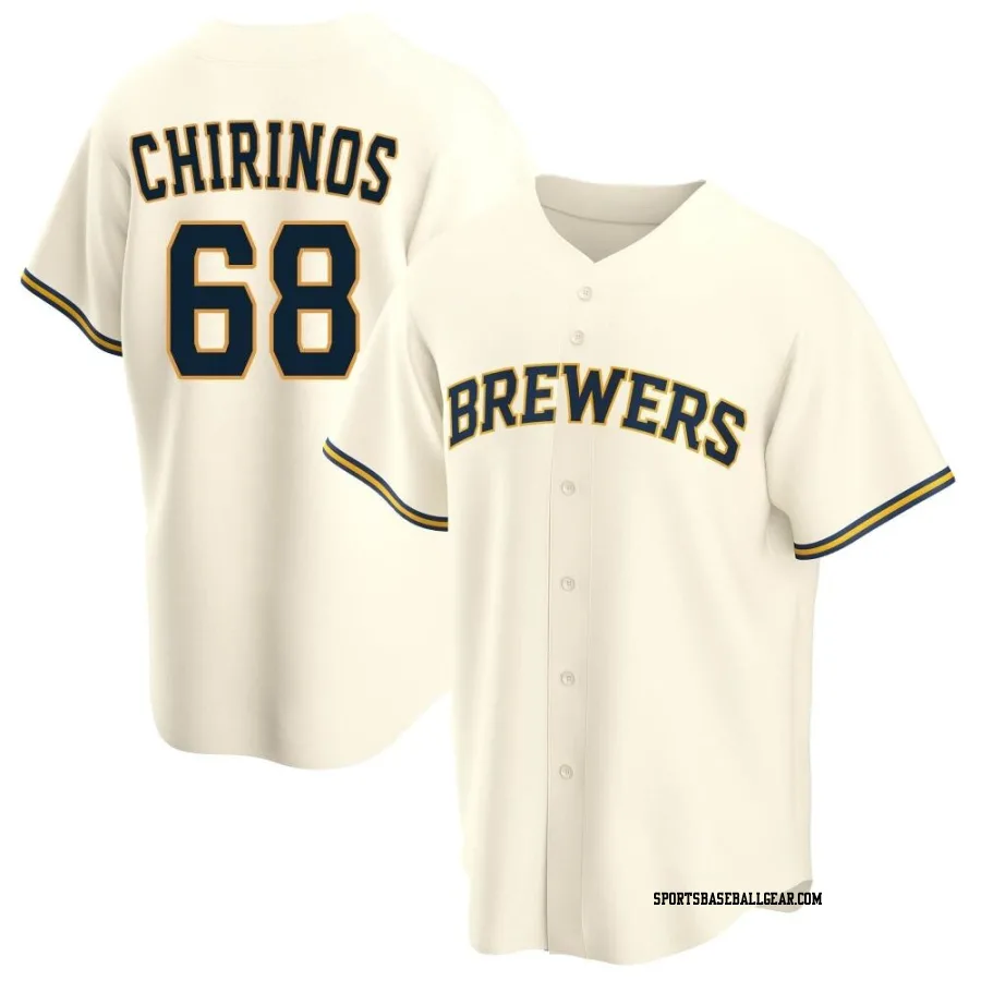 Jesus Chirinos Youth Milwaukee Brewers Cream Replica Home Jersey