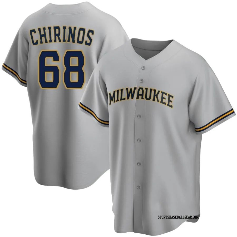 Jesus Chirinos Youth Milwaukee Brewers Gray Replica Road Jersey