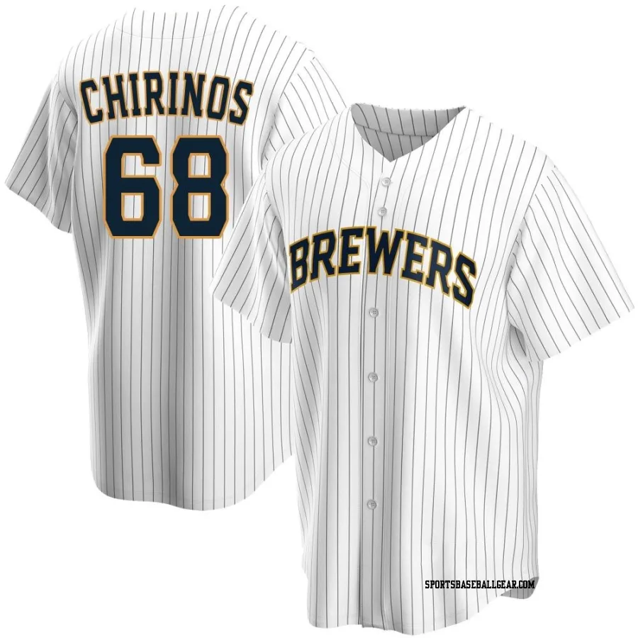 Jesus Chirinos Youth Milwaukee Brewers White Replica Home Jersey