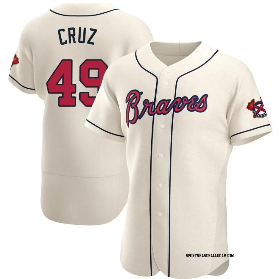 Jesus Cruz Men's Atlanta Braves Cream Authentic Alternate Jersey