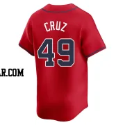 Jesus Cruz Men's Atlanta Braves Red Limited Alternate Jersey