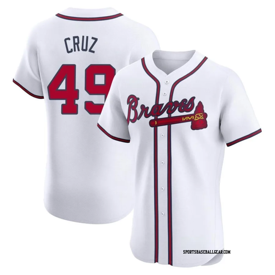 Jesus Cruz Men's Atlanta Braves White Elite Home Jersey