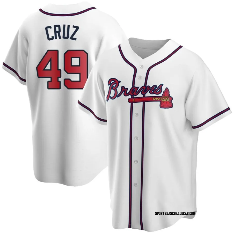 Jesus Cruz Men's Atlanta Braves White Replica Home Jersey