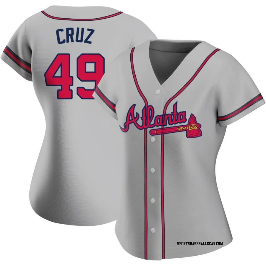 Jesus Cruz Women's Atlanta Braves Gray Authentic Road Jersey