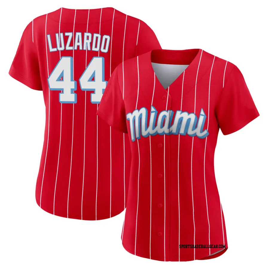 Jesus Luzardo Women's Miami Marlins Red Authentic 2021 City Connect Jersey