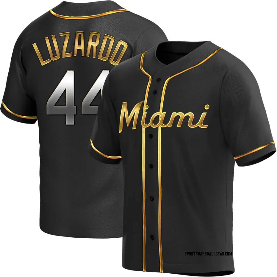 Jesus Luzardo Youth Miami Marlins Black Golden Replica Alternate Jersey