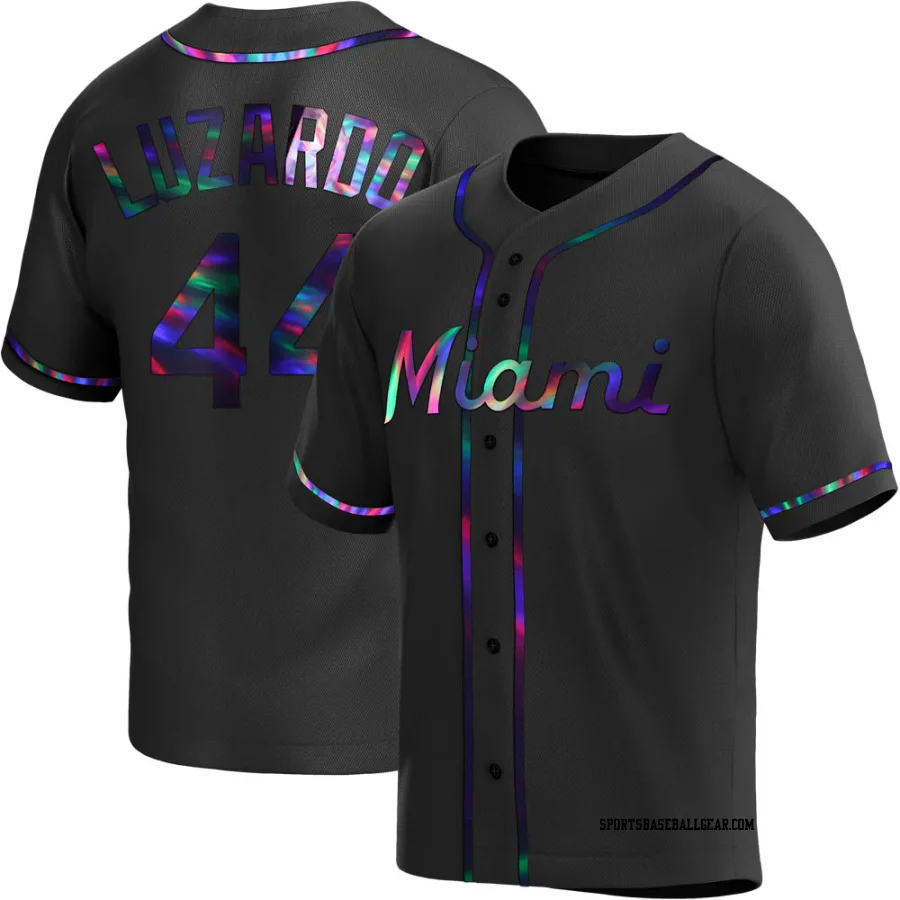 Jesus Luzardo Youth Miami Marlins Black Holographic Replica Alternate Jersey