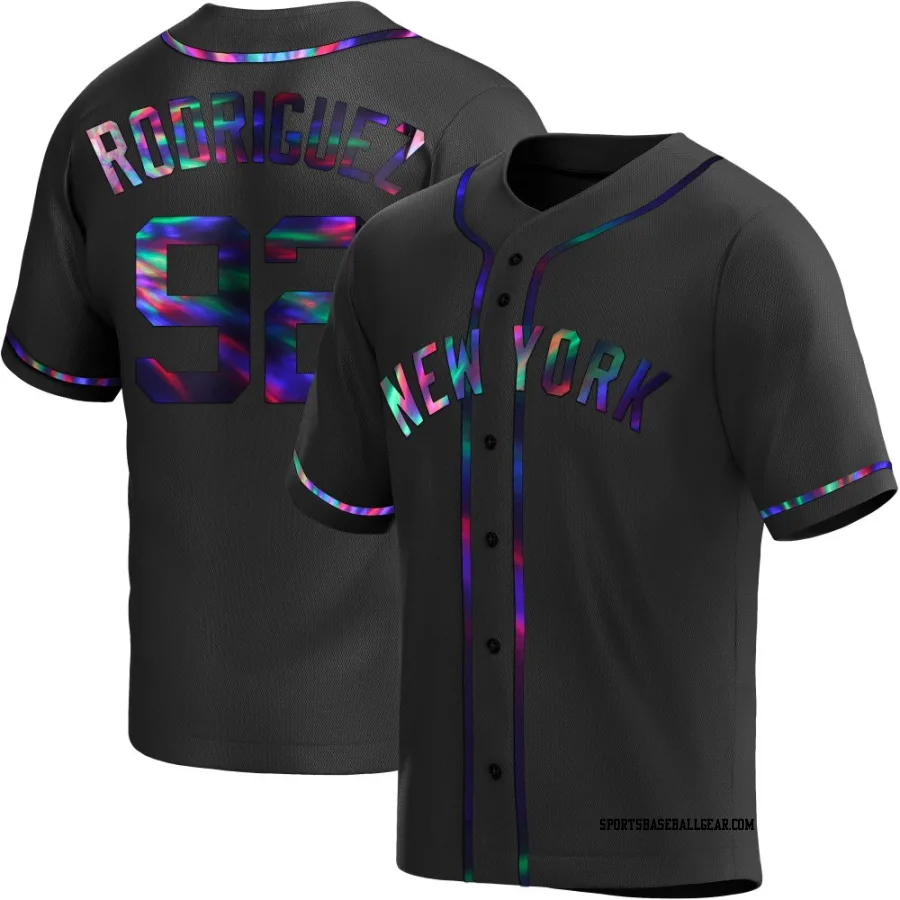 Jesus Rodriguez Men's New York Yankees Black Holographic Replica Alternate Jersey