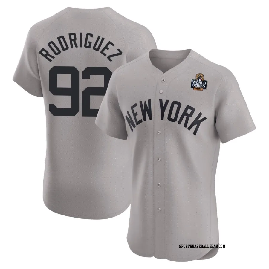 Jesus Rodriguez Men's New York Yankees Gray Elite Road 2024 World Series Jersey