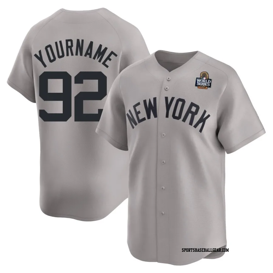 Jesus Rodriguez Men's New York Yankees Gray Limited Away 2024 World Series Jersey