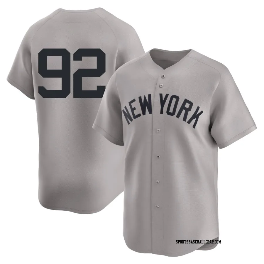 Jesus Rodriguez Men's New York Yankees Gray Limited Away 2nd Jersey