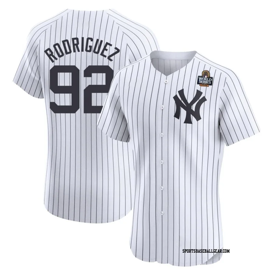 Jesus Rodriguez Men's New York Yankees White Elite Home 2024 World Series Jersey