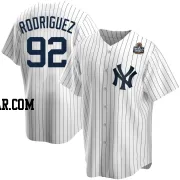 Jesus Rodriguez Men's New York Yankees White Replica Home 2024 World Series Jersey