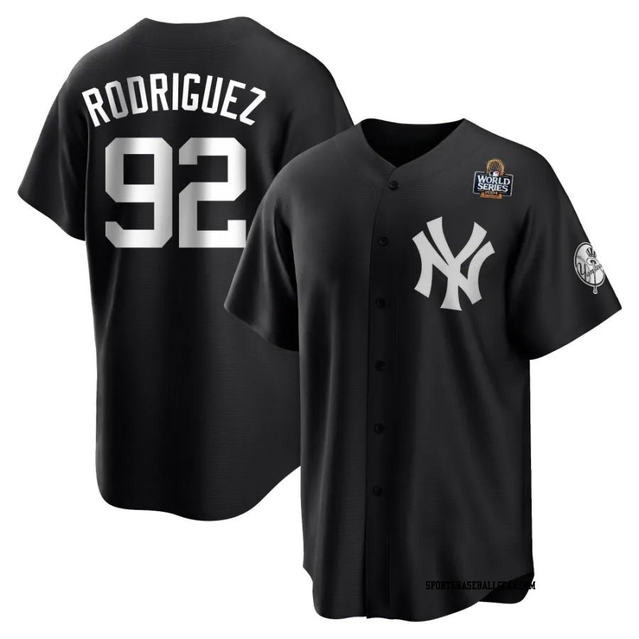 Jesus Rodriguez Youth New York Yankees Black/White Replica 2024 World Series Jersey