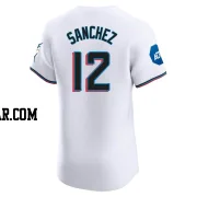 Jesus Sanchez Men's Miami Marlins White Elite Home Patch Jersey