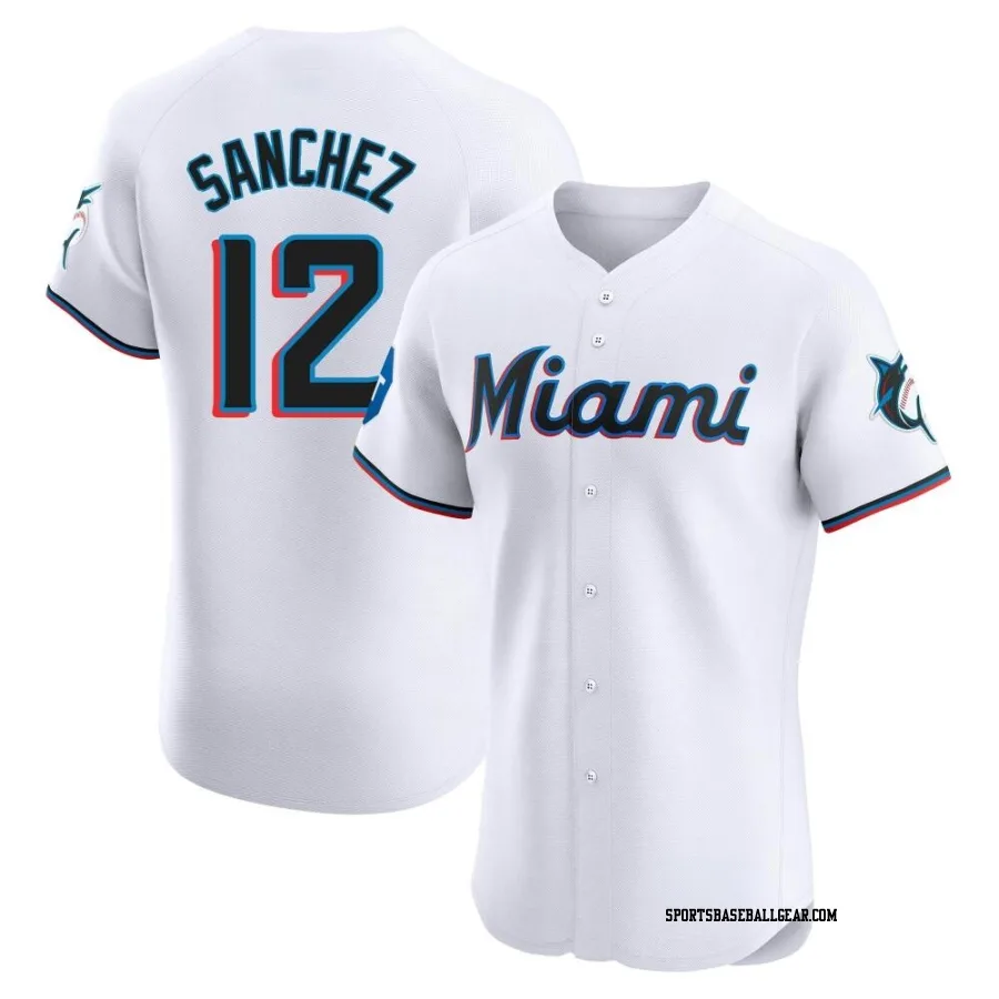 Jesus Sanchez Men's Miami Marlins White Elite Home Patch Jersey