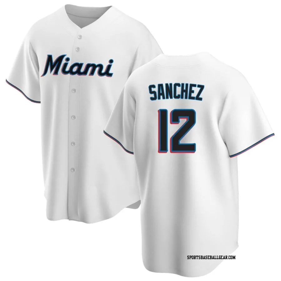 Jesus Sanchez Men's Miami Marlins White Replica Home Jersey