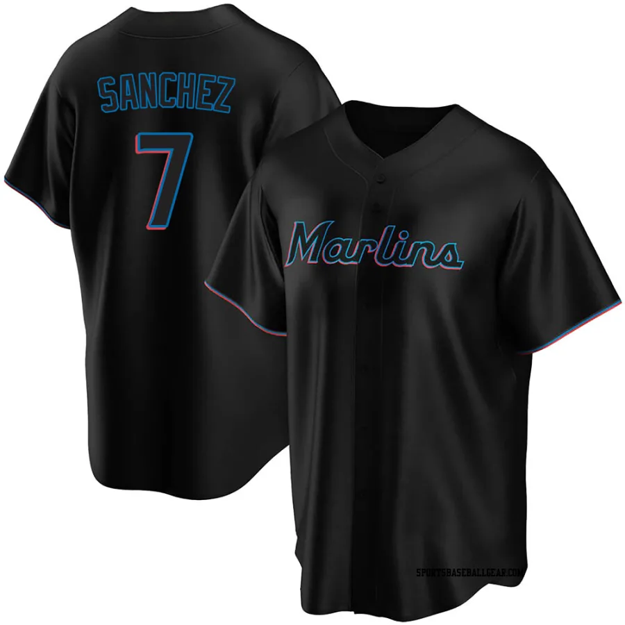 Jesus Sanchez Youth Miami Marlins Black Replica Alternate Jersey