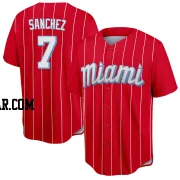 Jesus Sanchez Youth Miami Marlins Red Replica 2021 City Connect Jersey