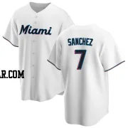 Jesus Sanchez Youth Miami Marlins White Replica Home Jersey