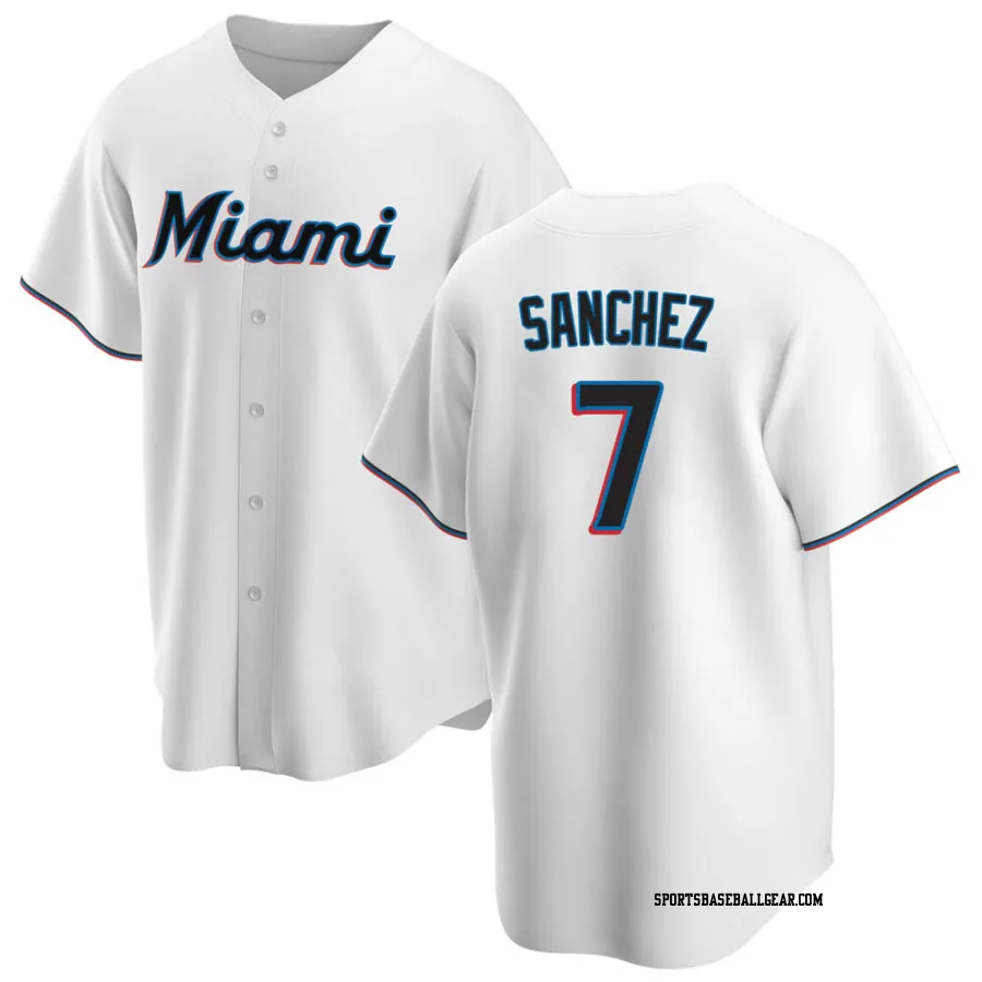 Jesus Sanchez Youth Miami Marlins White Replica Home Jersey