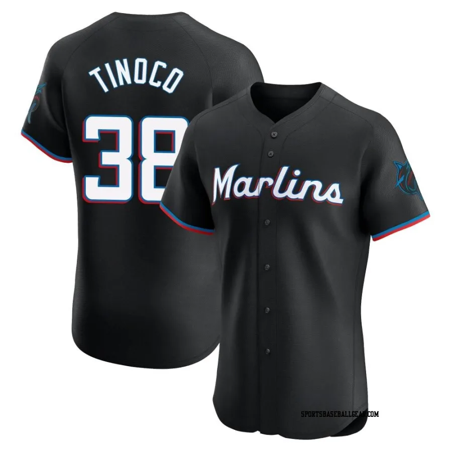 Jesus Tinoco Men's Miami Marlins Black Elite Alternate Vapor Premier Jersey