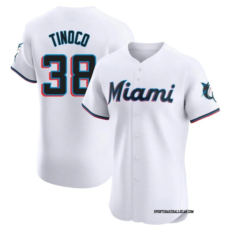 Jesus Tinoco Men's Miami Marlins White Elite Home Jersey