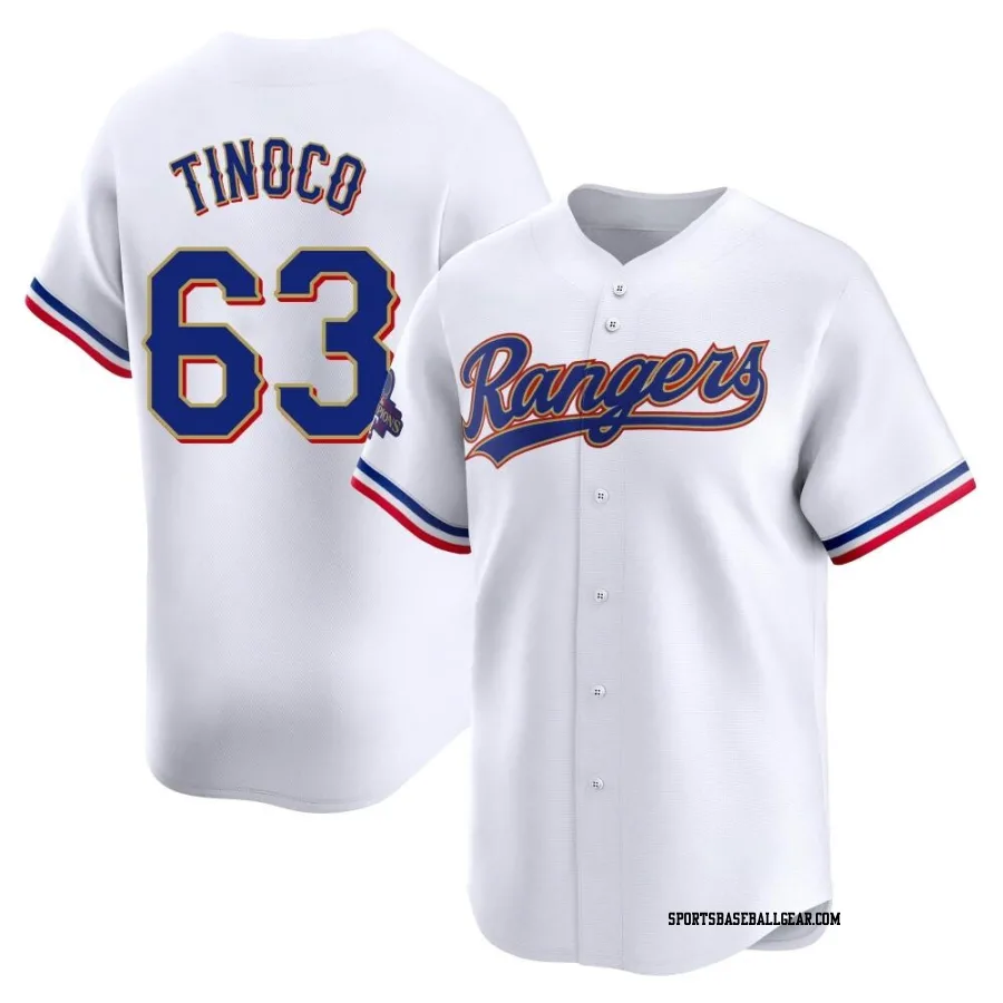 Jesus Tinoco Men's Texas Rangers Gold Limited White 2024 Collection Jersey