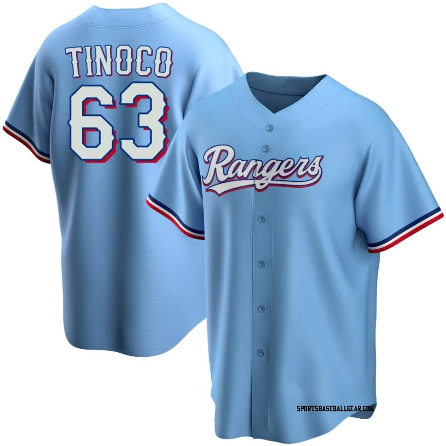 Jesus Tinoco Men's Texas Rangers Light Blue Replica Alternate Jersey