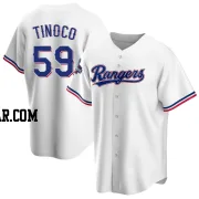 Jesus Tinoco Men's Texas Rangers White Replica Home 2023 World Series Champions Jersey