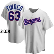 Jesus Tinoco Men's Texas Rangers White Replica Home Cooperstown Collection Jersey