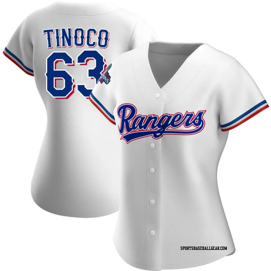 Jesus Tinoco Women's Texas Rangers White Authentic Home 2023 World Series Champions Jersey