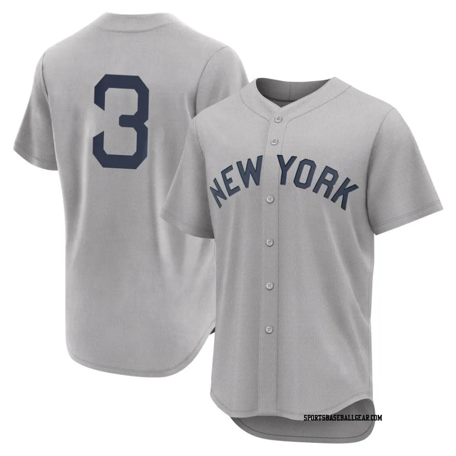 Jeter Downs Men's New York Yankees Gray Authentic 2021 Field of Dreams Jersey