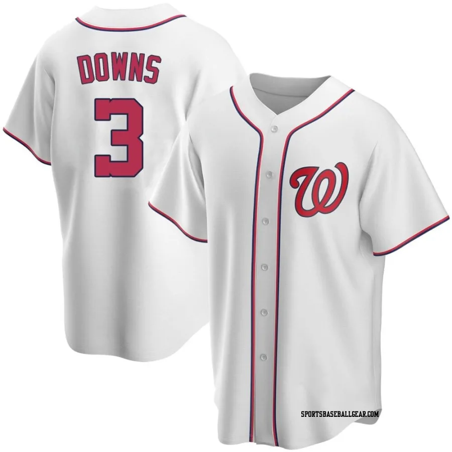 Jeter Downs Men's Washington Nationals White Replica Home Jersey